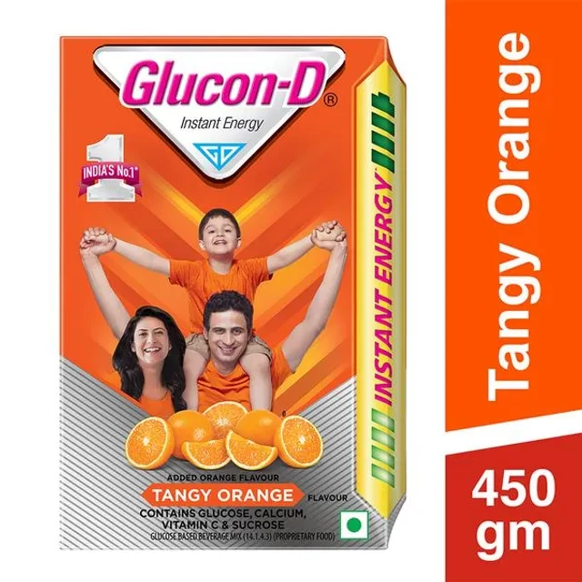 Glucon-D Instant Energy Health Drink - Tangy Orange, 450 g Refill-1.webp